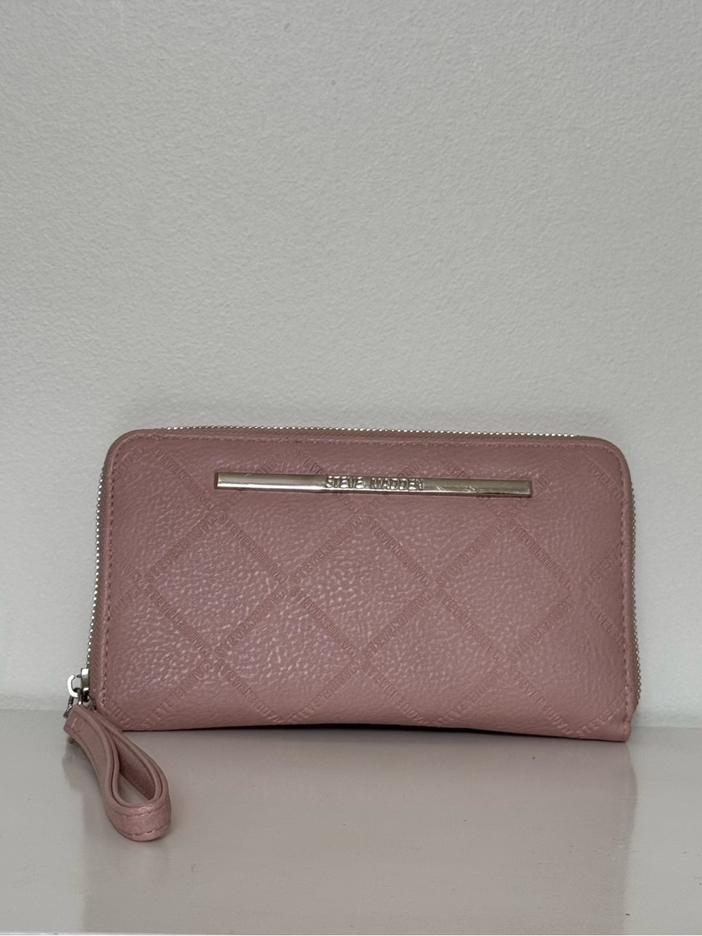 Stella Madden Blush Quilted Zip Wallet with Wristlet